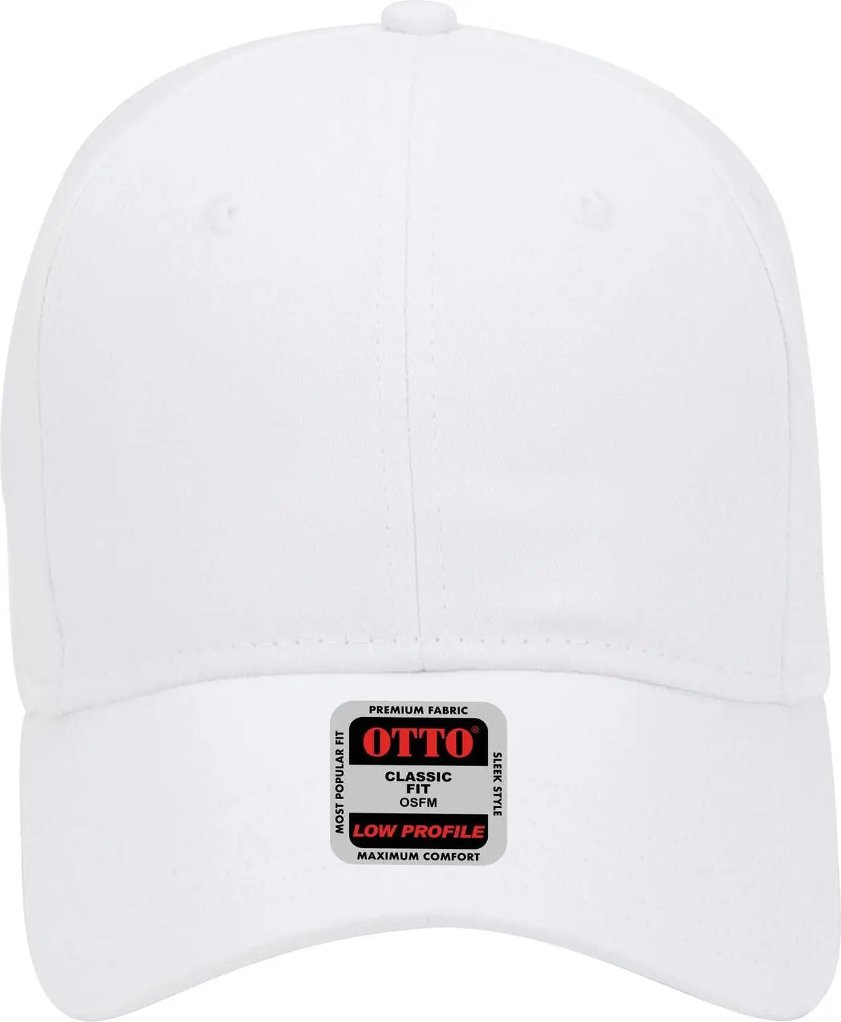 Otto 18-553 6 Panel Low Profile Baseball Cap - White - 1/2’’ - 7 5/8’’