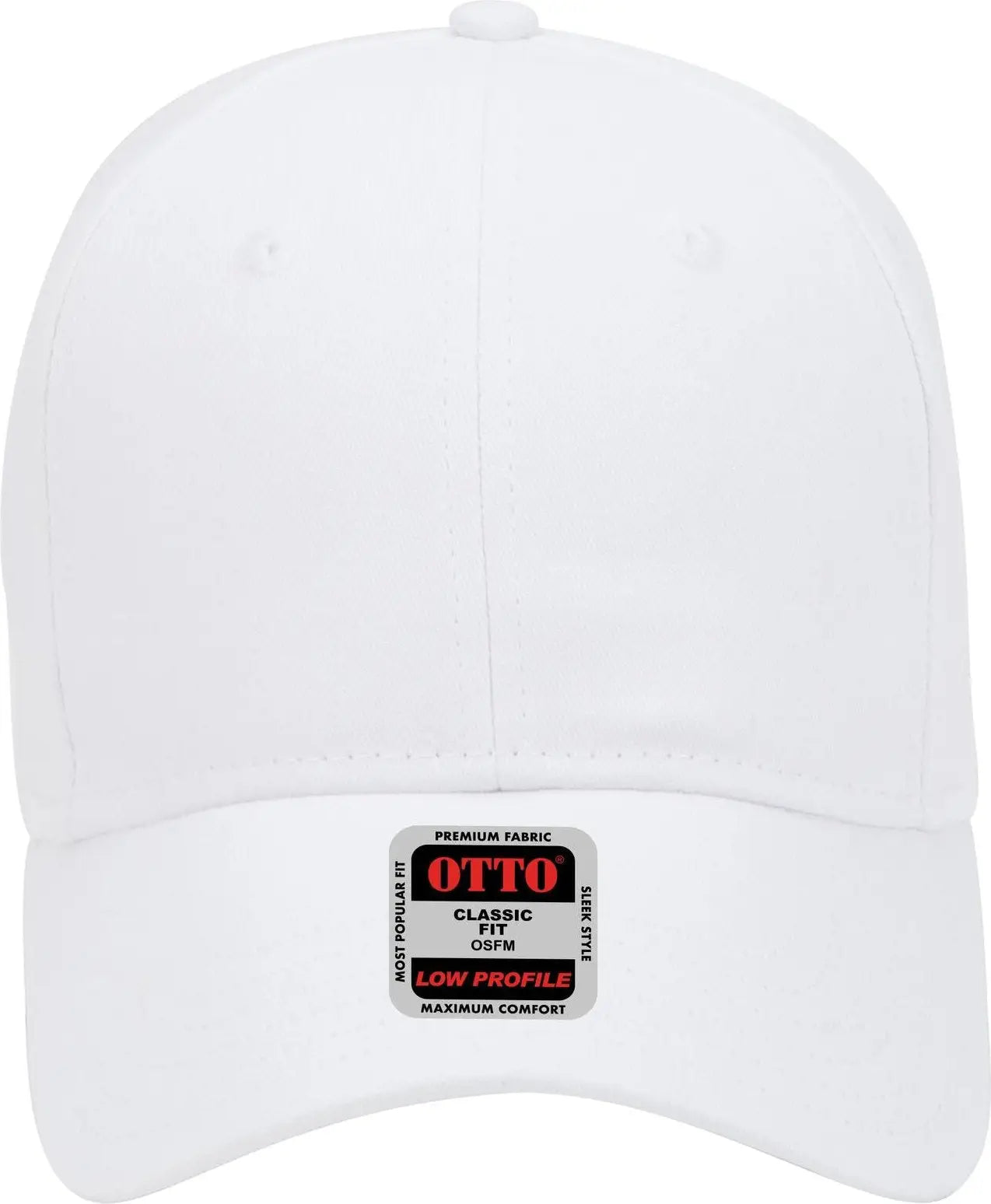 Otto 18-553 6 Panel Low Profile Baseball Cap - White - 1/2’’ - 7 5/8’’