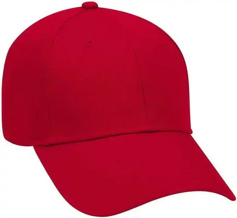 Otto 18-553 Cotton Twill Low Profile Pro Style Cap with Adjustable Hook and Loop - Red - one Size Fits Most