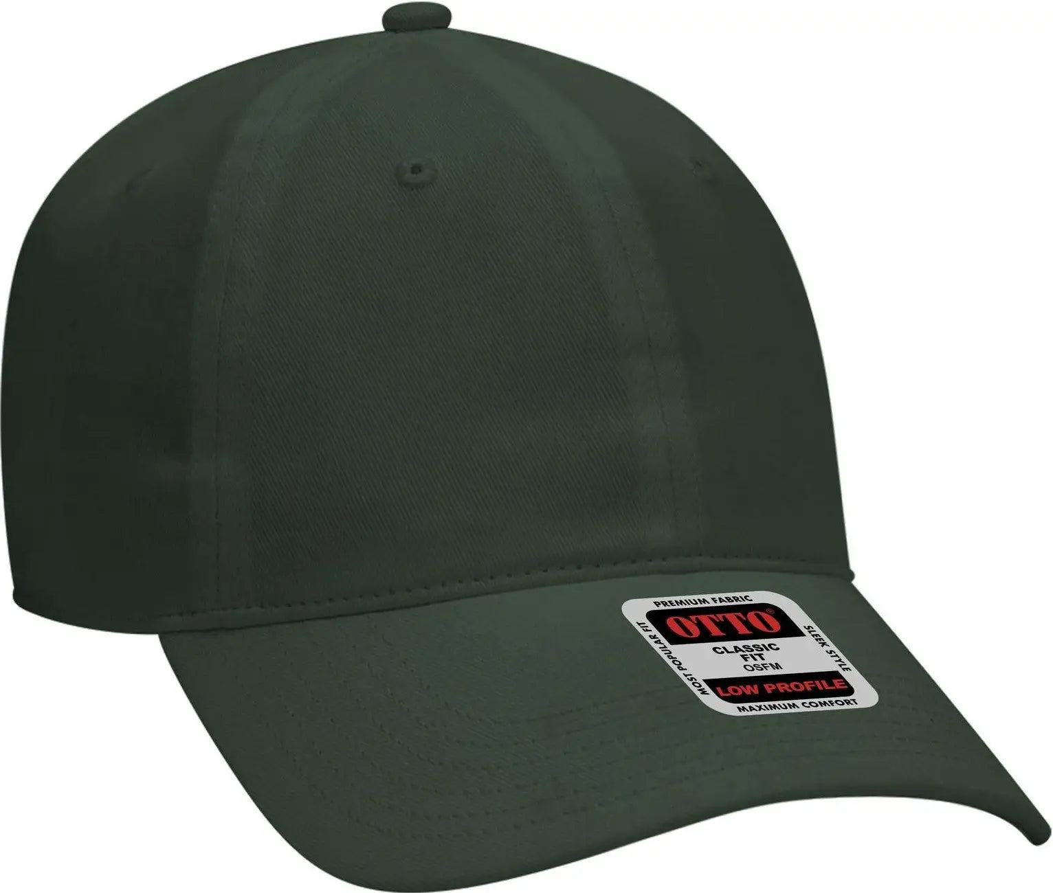 Otto 18-686 6 Panel Low Profile Baseball Cap - Dk. Green - 1/2’’ - 7 5/8’’