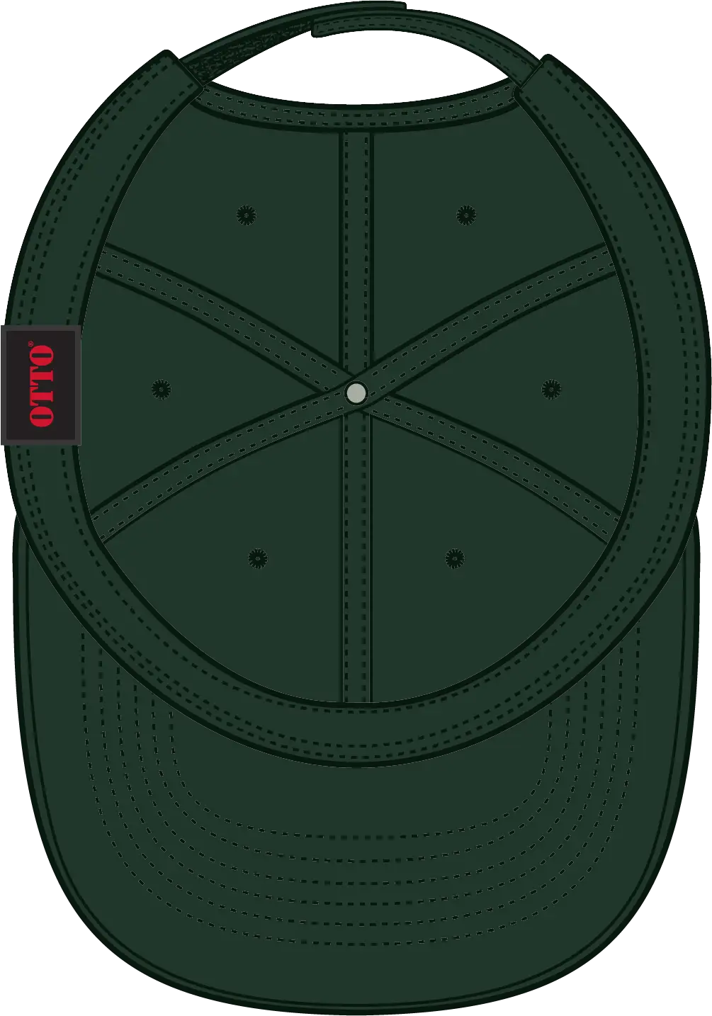 Otto 18-686 6 Panel Low Profile Baseball Cap - Dk. Green - 1/2’’ - 7 5/8’’