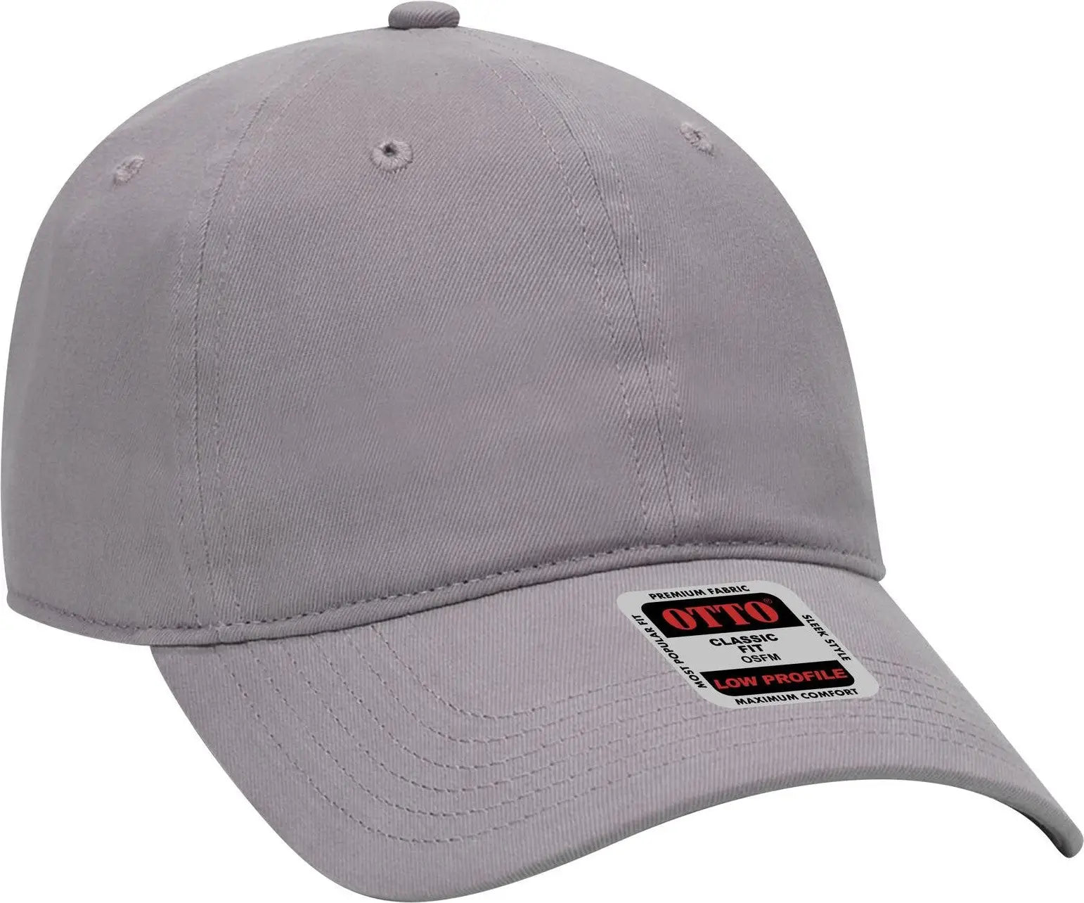 Otto 18-686 6 Panel Low Profile Baseball Cap - Gray - 1/2’’ - 7 5/8’’