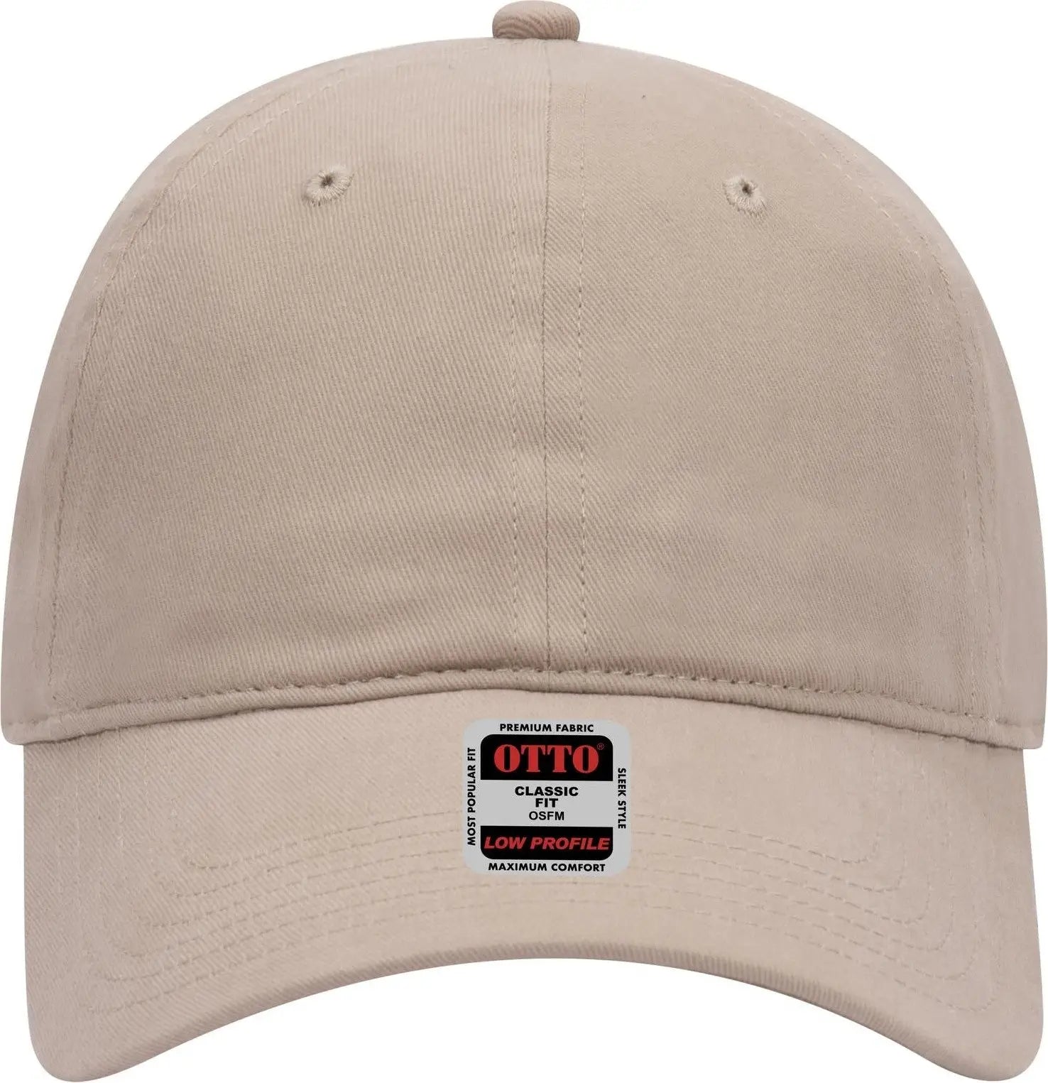 Otto 18-686 6 Panel Low Profile Baseball Cap - Khaki - 1/2’’ - 7 5/8’’