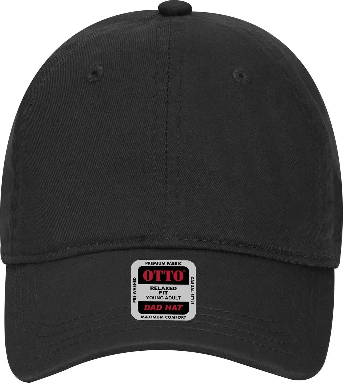 Otto 18-692 6 Panel Low Profile Dad Cap - Black