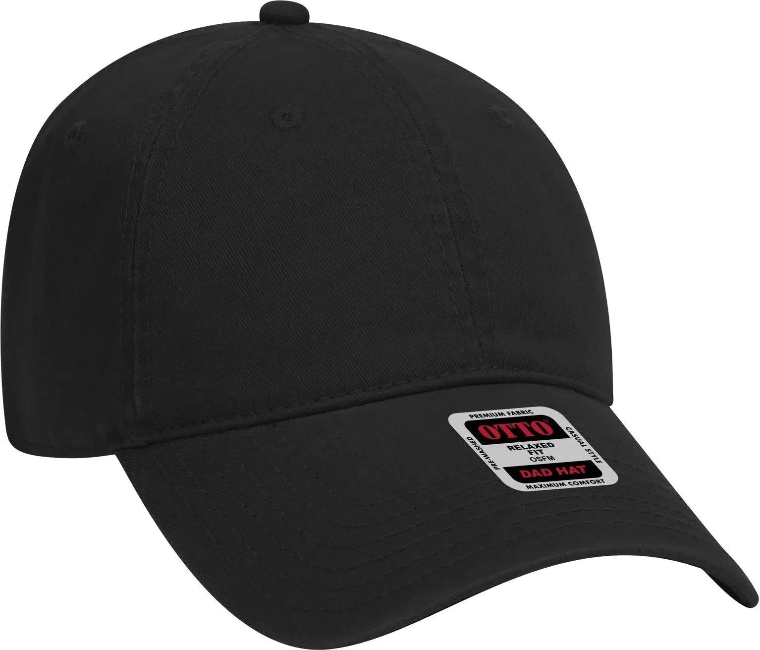 Otto 18-692 6 Panel Low Profile Dad Cap - Black