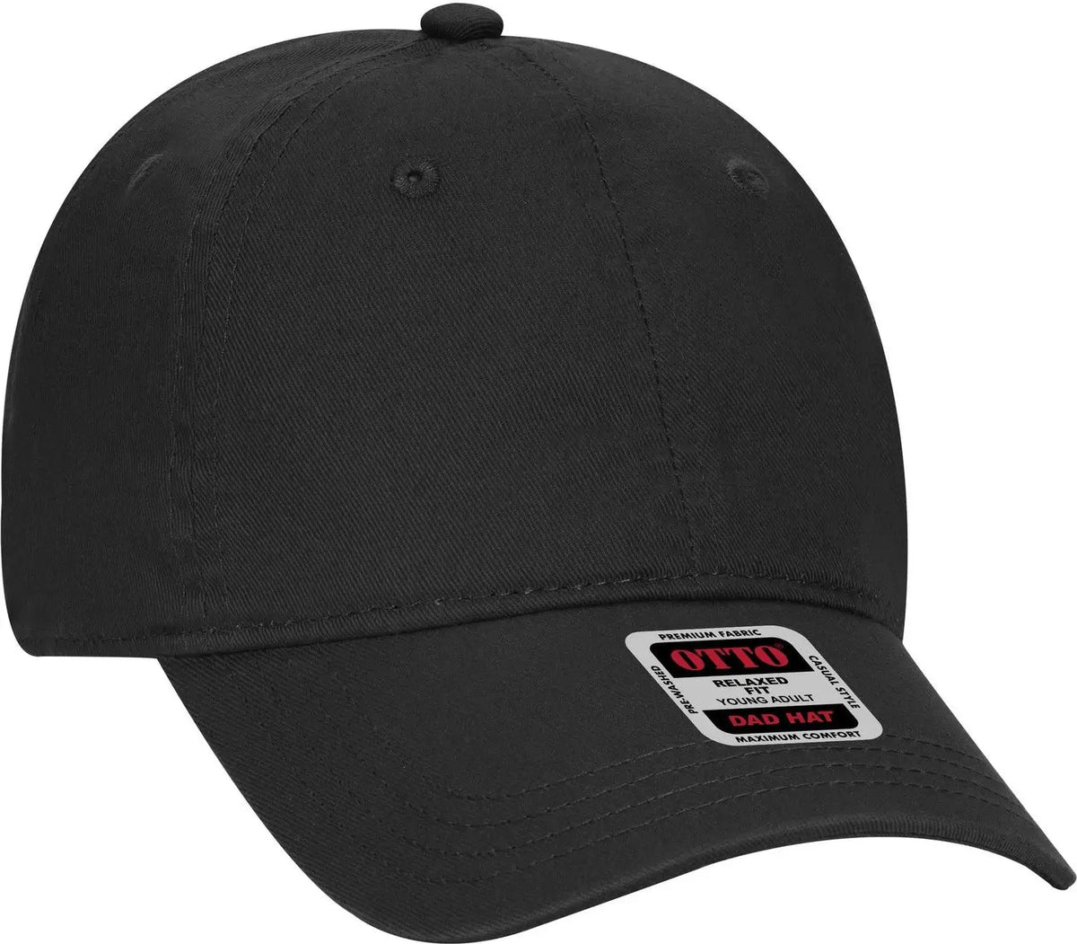Otto 18-692 6 Panel Low Profile Dad Cap - Black