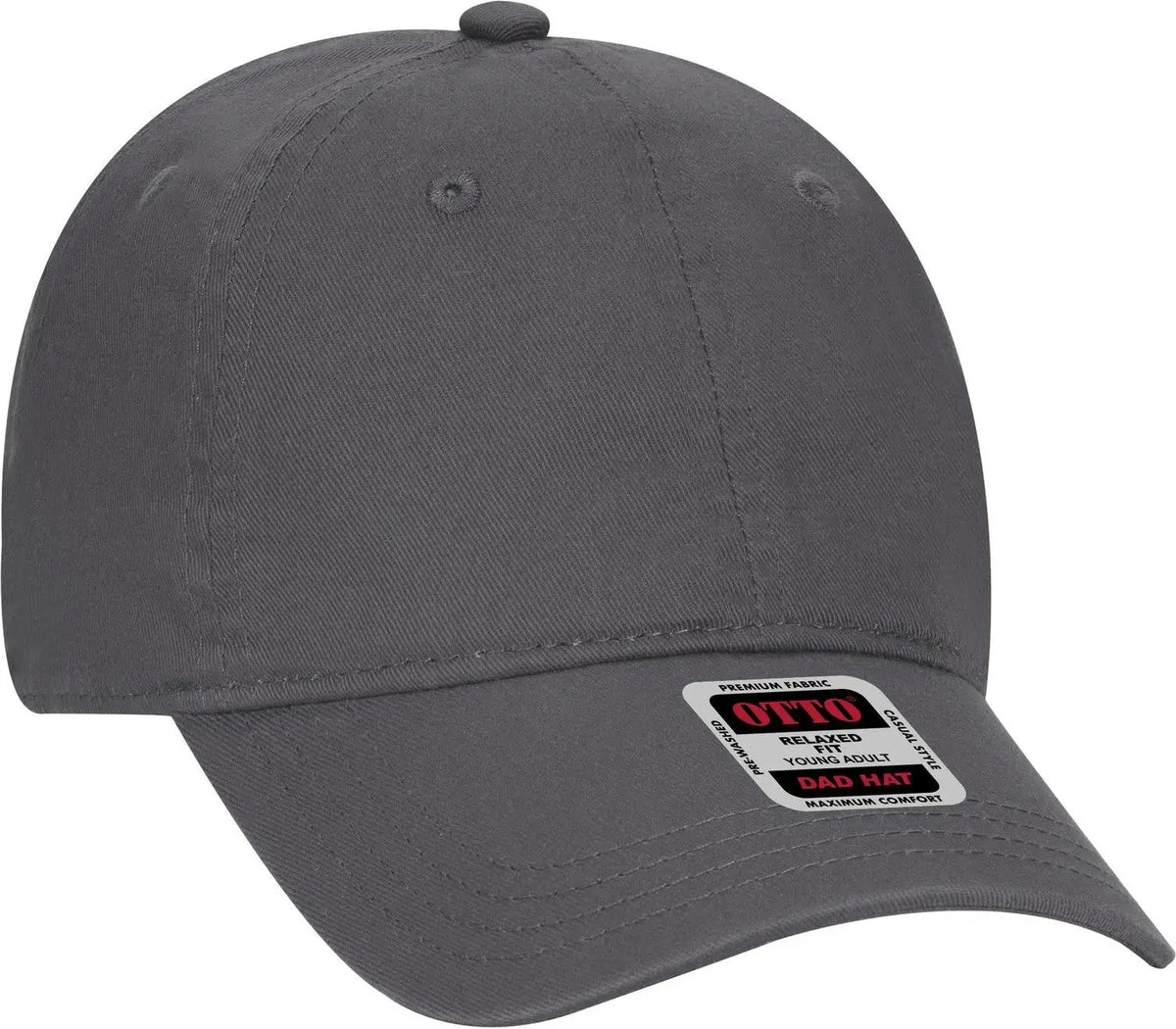Otto 18-692 6 Panel Low Profile Dad Cap - Char. Gray