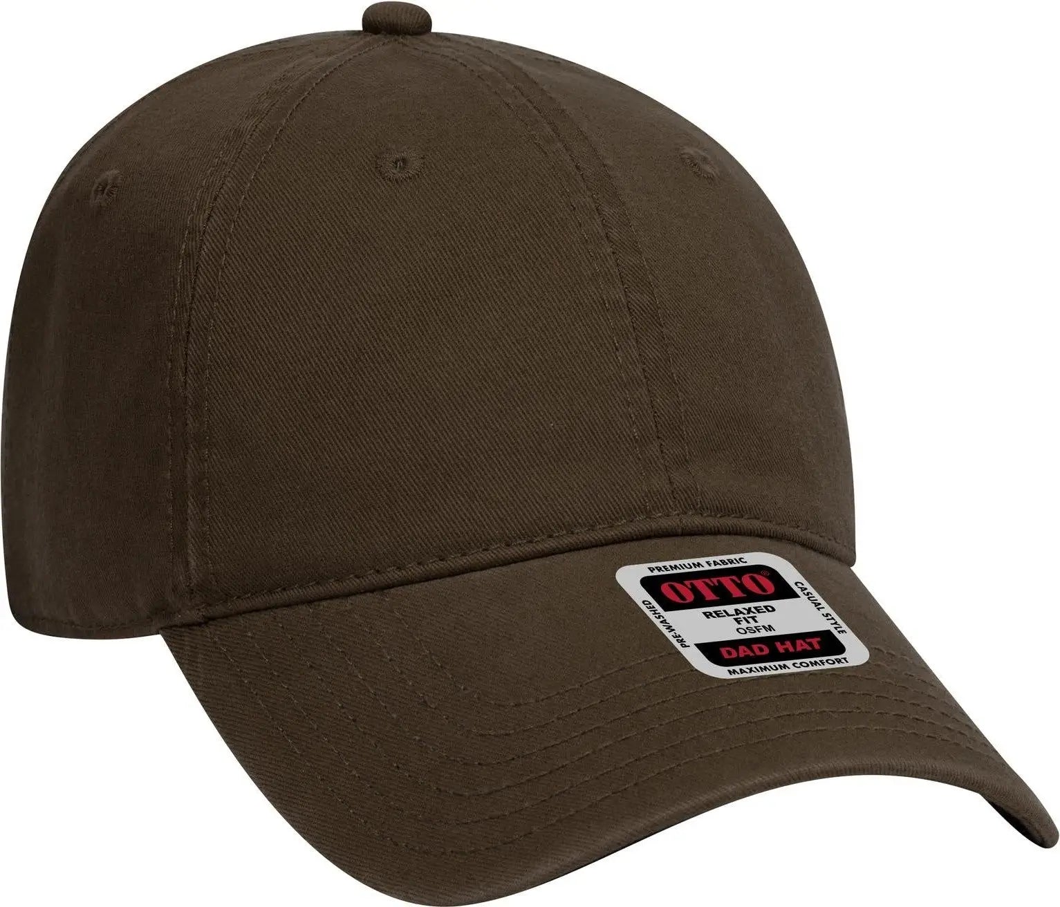 Otto 18-692 6 Panel Low Profile Dad Cap - Dk. Brown - 1/2’’ - 7 5/8’’