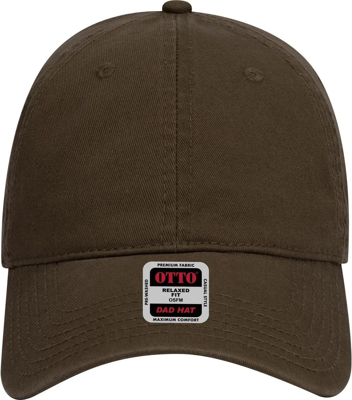 Otto 18-692 6 Panel Low Profile Dad Cap - Dk. Brown - 1/2’’ - 7 5/8’’