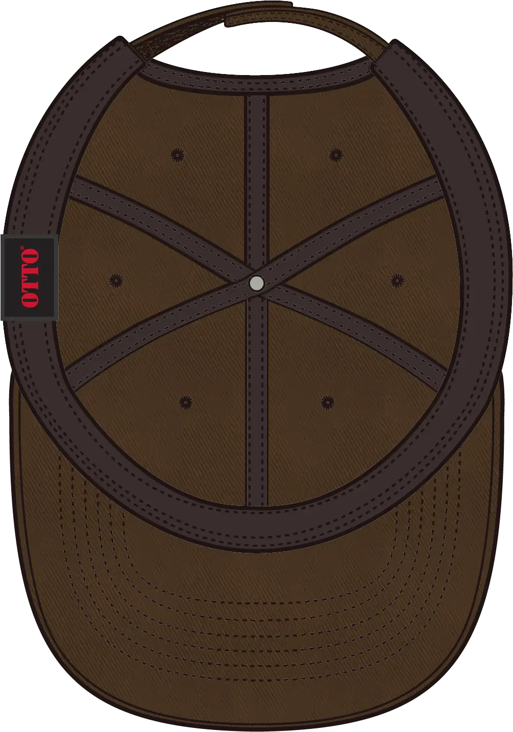 Otto 18-692 6 Panel Low Profile Dad Cap - Dk. Brown - 1/2’’ - 7 5/8’’