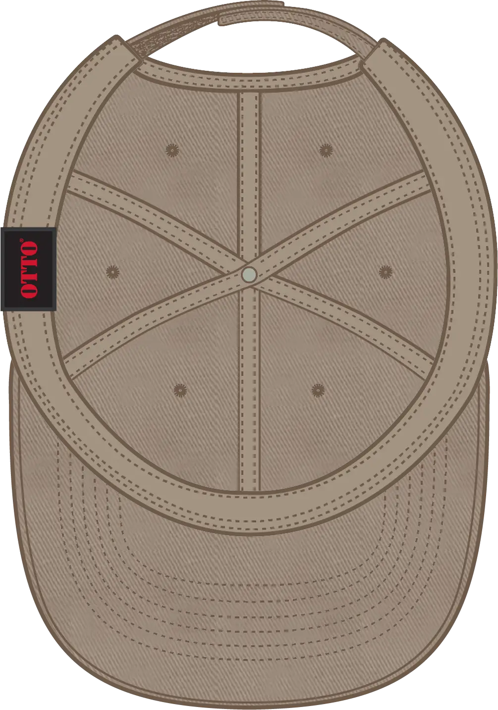 Otto 18-692 6 Panel Low Profile Dad Cap - Dk. Khaki - 1/2’’ - 7 5/8’’