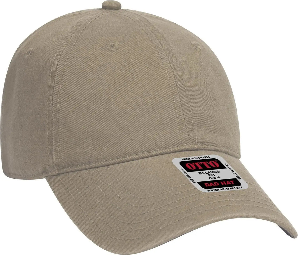 Otto 18-692 6 Panel Low Profile Dad Cap - Dk. Khaki - 1/2’’ - 7 5/8’’