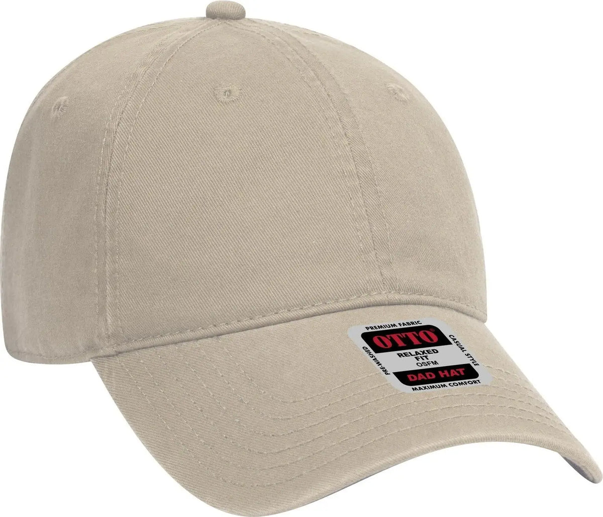 Otto 18-692 6 Panel Low Profile Dad Cap - Khaki - 1/2’’ - 7 5/8’’