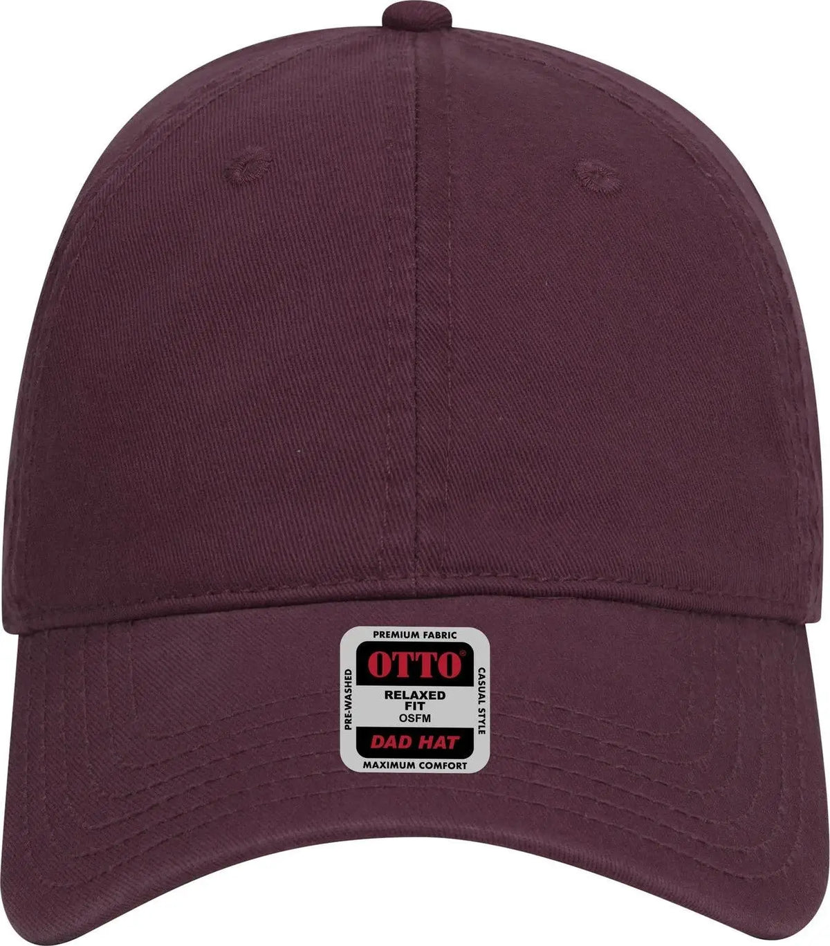 Otto 18-692 6 Panel Low Profile Dad Cap - Maroon - 1/2’’ - 7 5/8’’