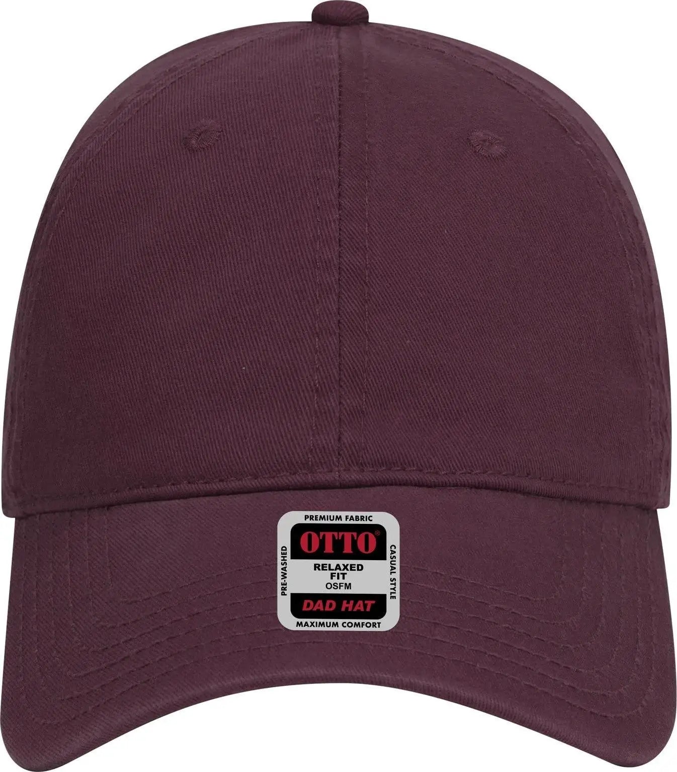 Otto 18-692 6 Panel Low Profile Dad Cap - Maroon