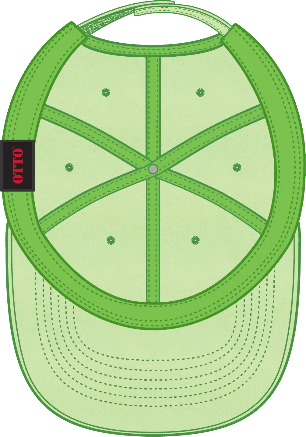 Otto 18-692 6 Panel Low Profile Dad Cap - N. Green - 1/2’’ - 7 5/8’’