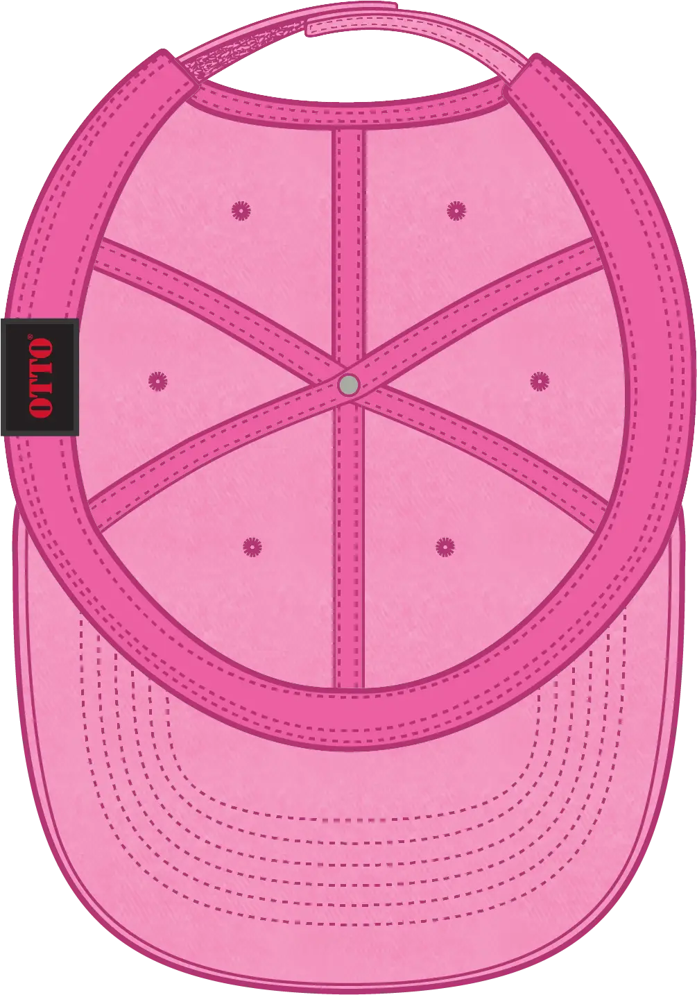 Otto 18-692 6 Panel Low Profile Dad Cap - N. Pink - 1/2’’ - 7 5/8’’