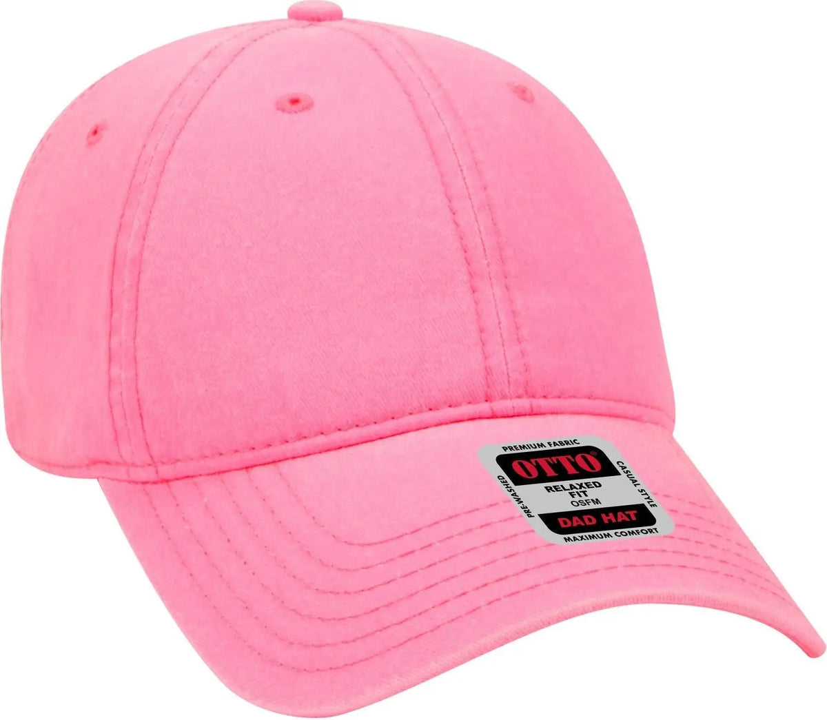 Otto 18-692 6 Panel Low Profile Dad Cap - N. Pink - 1/2’’ - 7 5/8’’