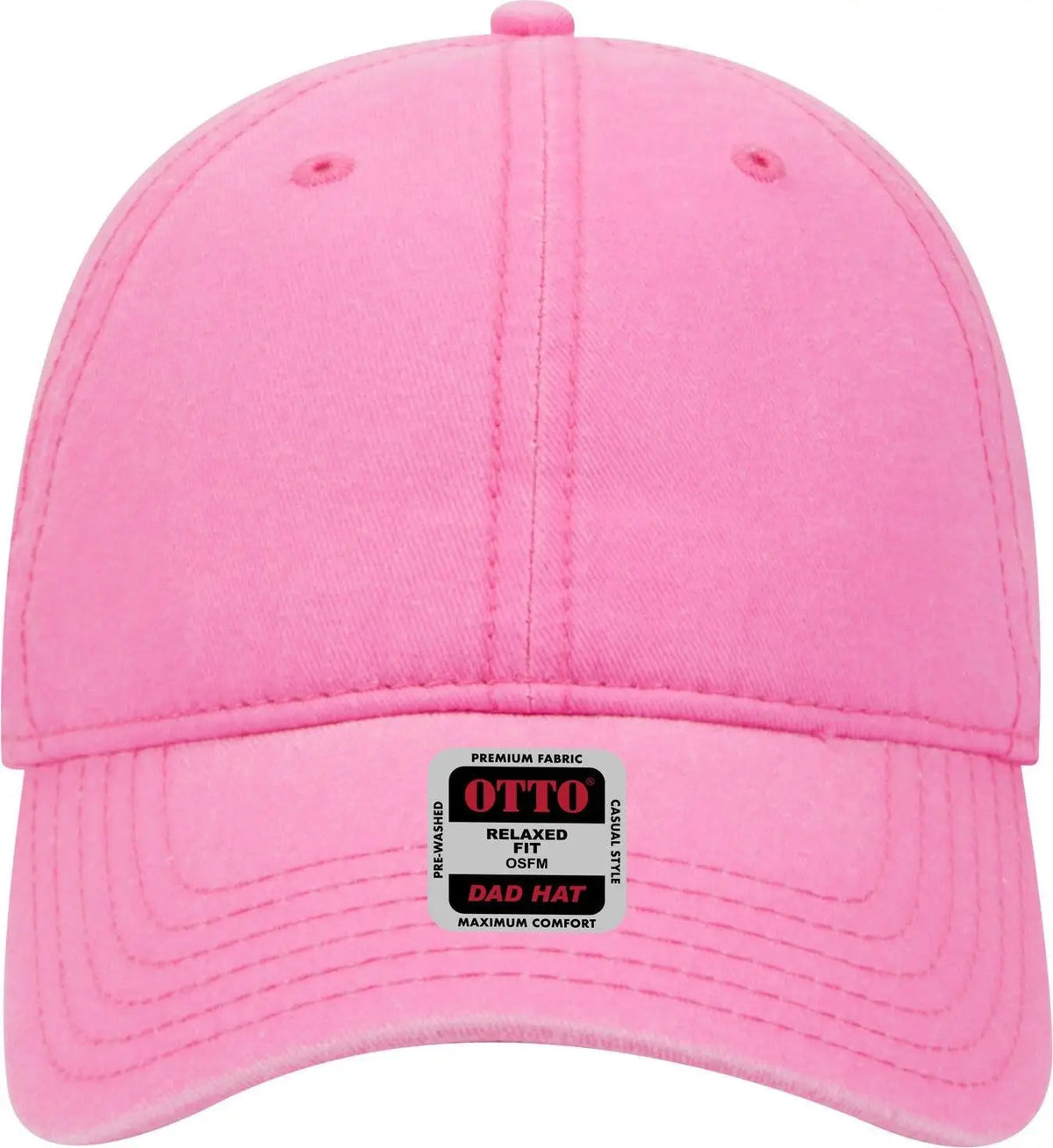 Otto 18-692 6 Panel Low Profile Dad Cap - N. Pink - 1/2’’ - 7 5/8’’
