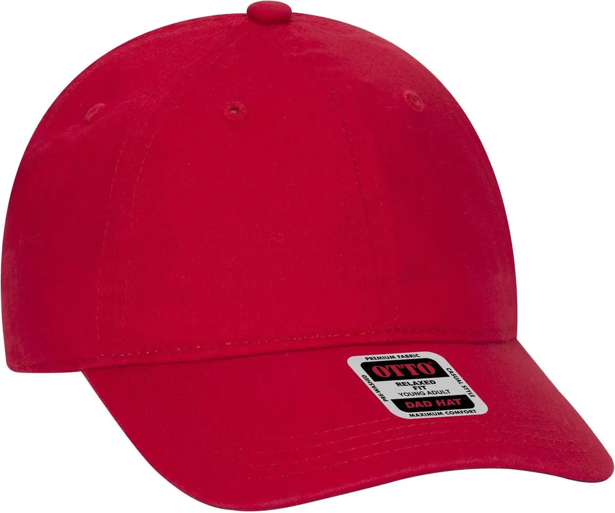 Otto 18-692 6 Panel Low Profile Dad Cap - Red