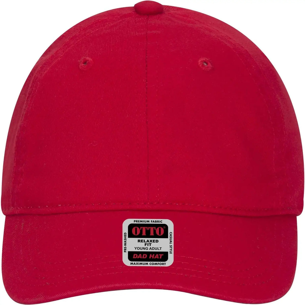 Otto 18-692 6 Panel Low Profile Dad Cap - Red