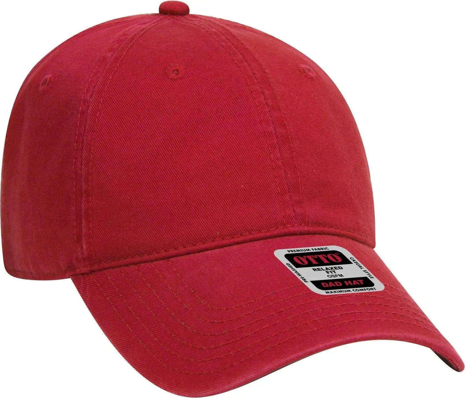 Otto 18-692 6 Panel Low Profile Dad Cap - Red