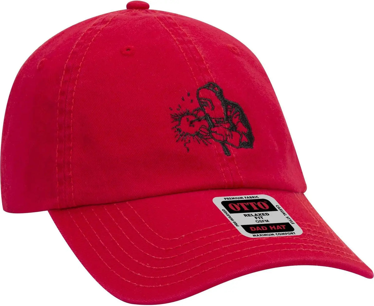 Otto 18-692 6 Panel Low Profile Dad Cap - Red