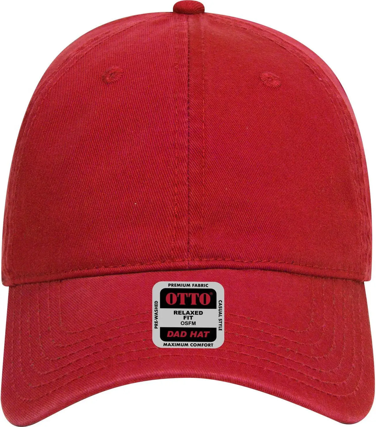 Otto 18-692 6 Panel Low Profile Dad Cap - Red
