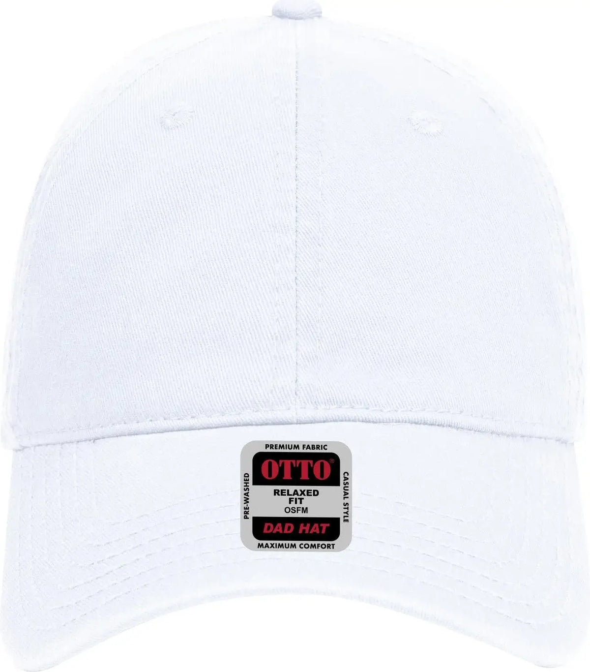 Otto 18-692 6 Panel Low Profile Dad Cap - White - 1/2’’ - 7 5/8’’