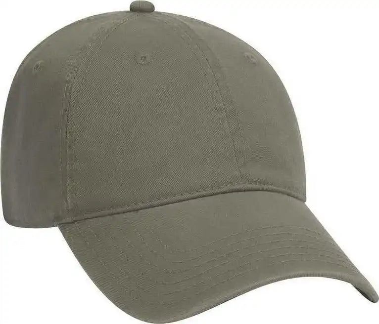 Otto 18-692 Deluxe Garment Washed Cotton Twill Low Profile Pro Style Unstructured Soft Crown Cap - Olive Green