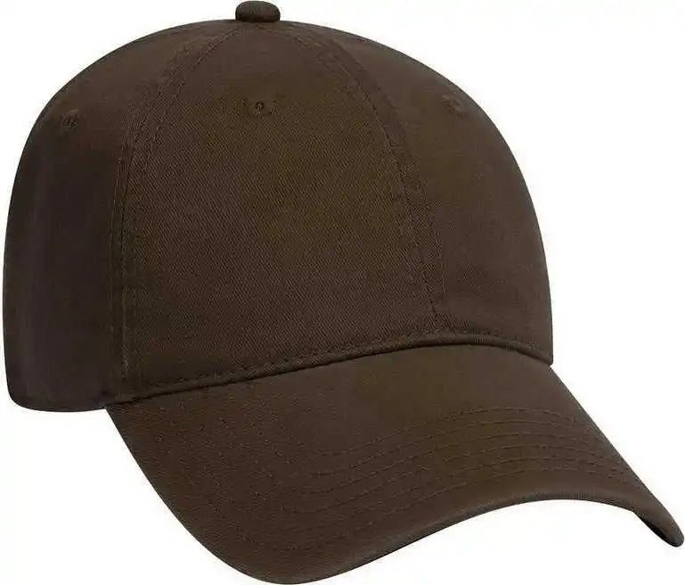 Otto 18-692 Deluxe Garment Washed Cotton Twill Low Profile Pro Style Unstructured Soft Crown Cap - Dark Brown