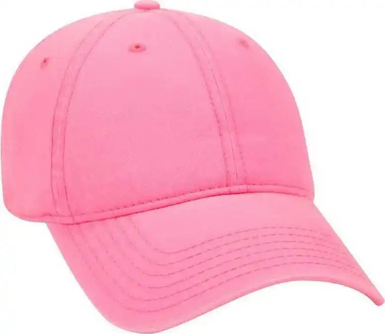 Otto 18-692 Deluxe Garment Washed Cotton Twill Low Profile Pro Style Unstructured Soft Crown Cap - Neon Pink - one Size