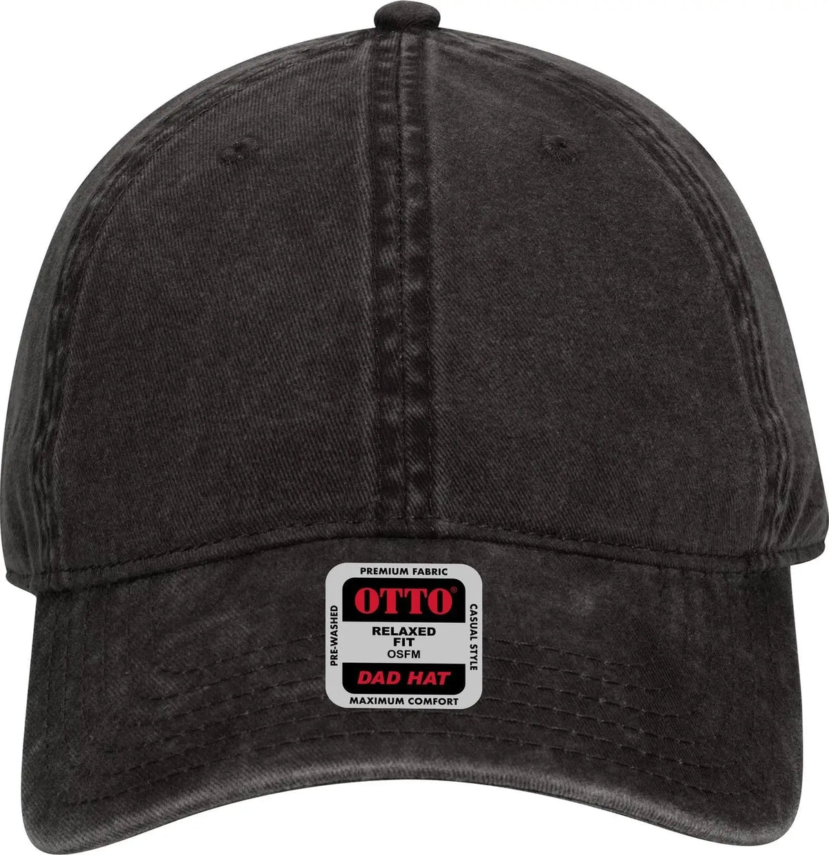 Otto 18-711 6 Panel Low Profile Dad Cap - Black - 1/2’’ - 7 5/8’’