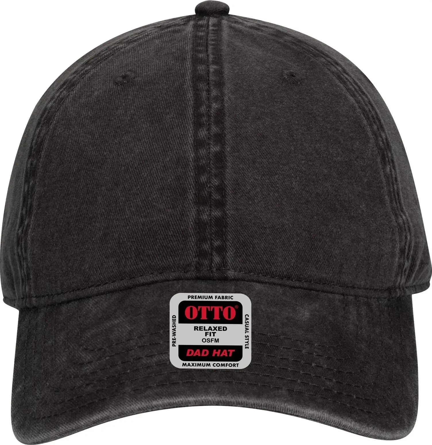 Otto 18-711 6 Panel Low Profile Dad Cap - Black - 1/2’’ - 7 5/8’’