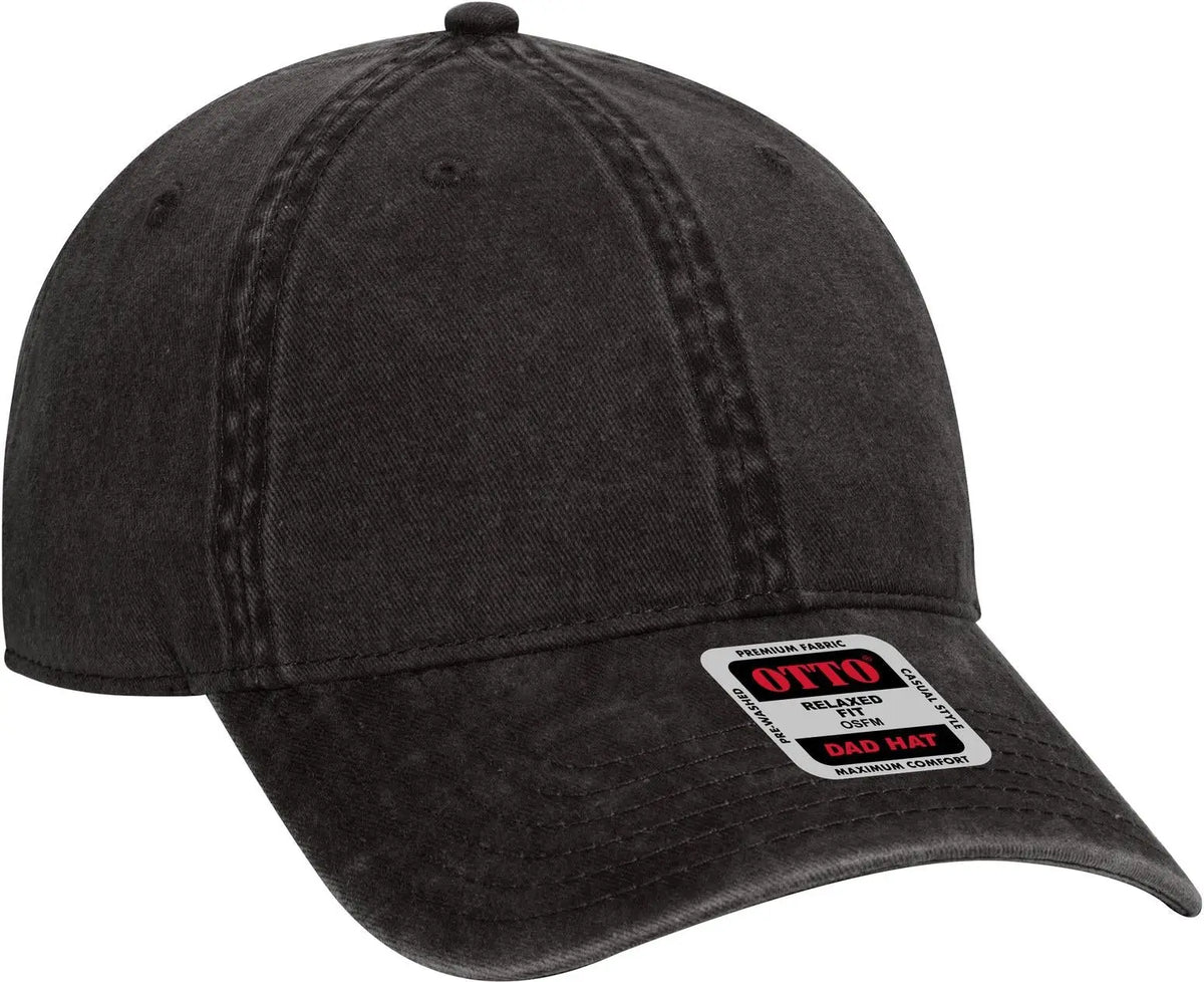 Otto 18-711 6 Panel Low Profile Dad Cap - Black - 1/2’’ - 7 5/8’’