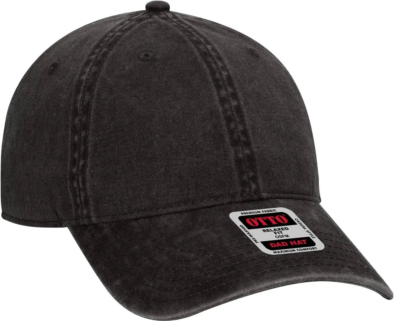 Otto 18-711 6 Panel Low Profile Dad Cap - Black - 1/2’’ - 7 5/8’’