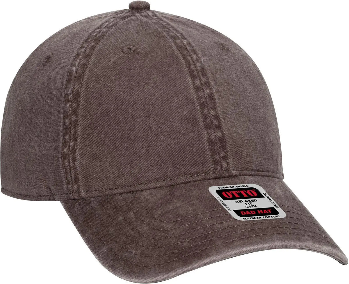 Otto 18-711 6 Panel Low Profile Dad Cap - Dk. Brown