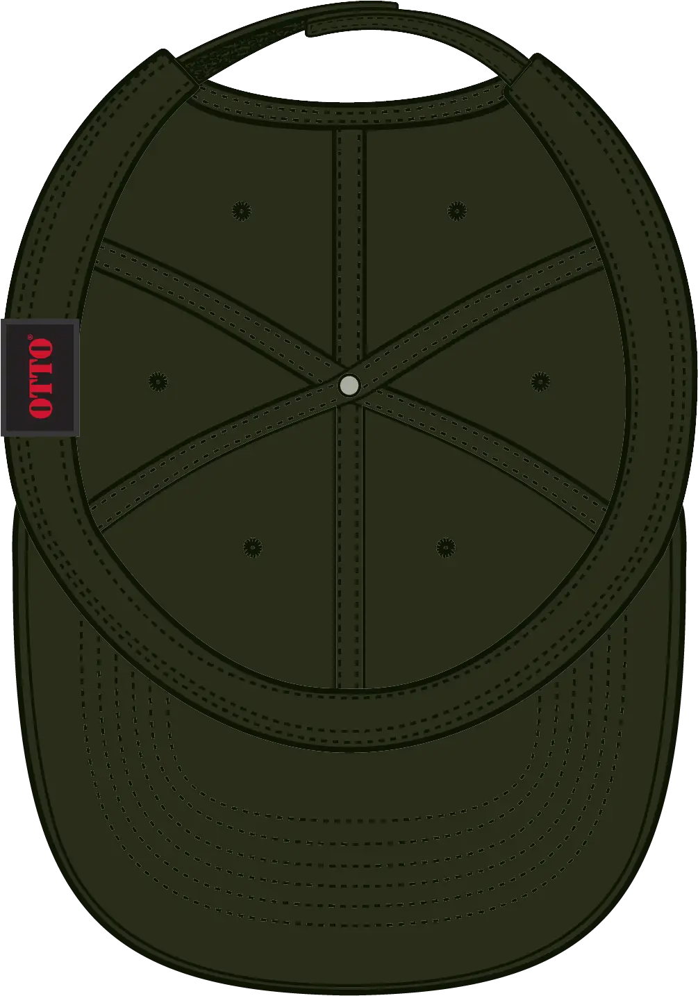Otto 18-711 6 Panel Low Profile Dad Cap - Dk. Ol. Green - 1/2’’ - 7 5/8’’