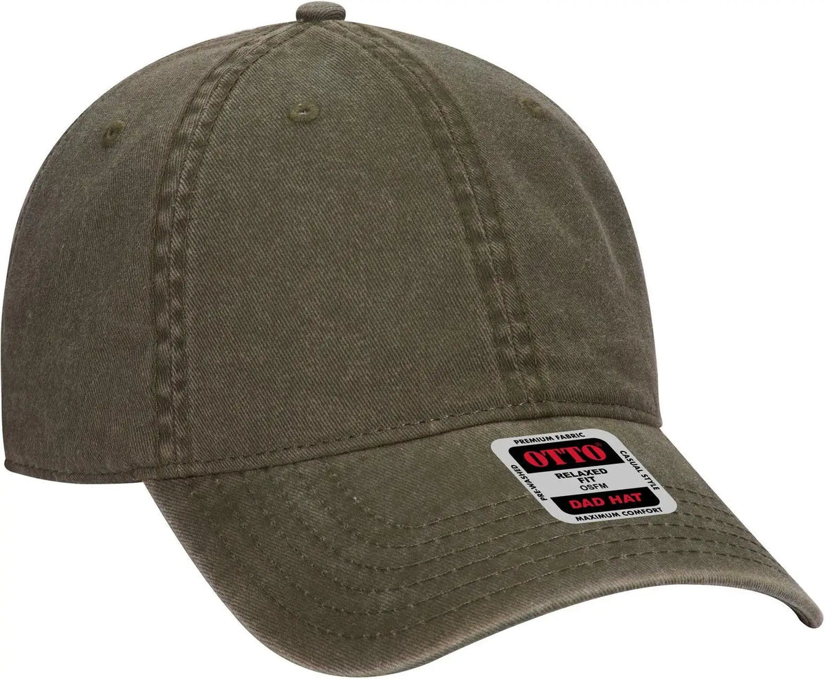 Otto 18-711 6 Panel Low Profile Dad Cap - Dk. Ol. Green - 1/2’’ - 7 5/8’’