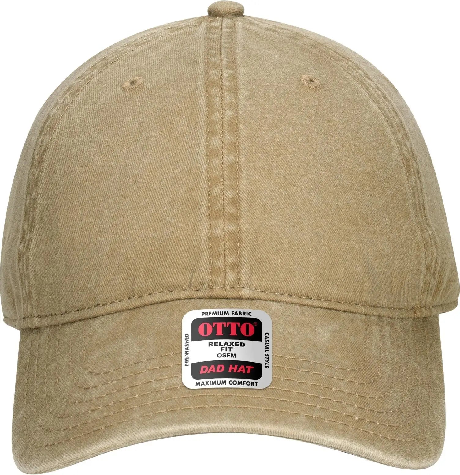Otto 18-711 6 Panel Low Profile Dad Cap - Khaki - 1/2’’ - 7 5/8’’