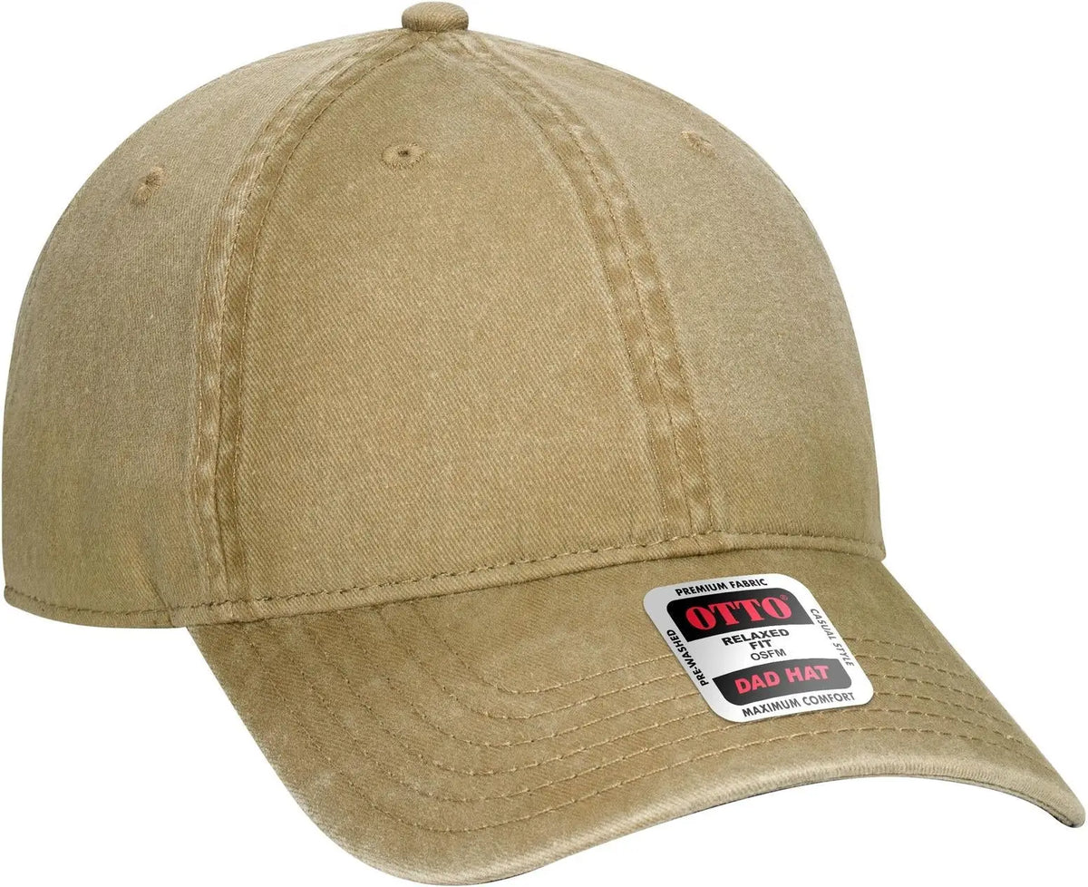Otto 18-711 6 Panel Low Profile Dad Cap - Khaki