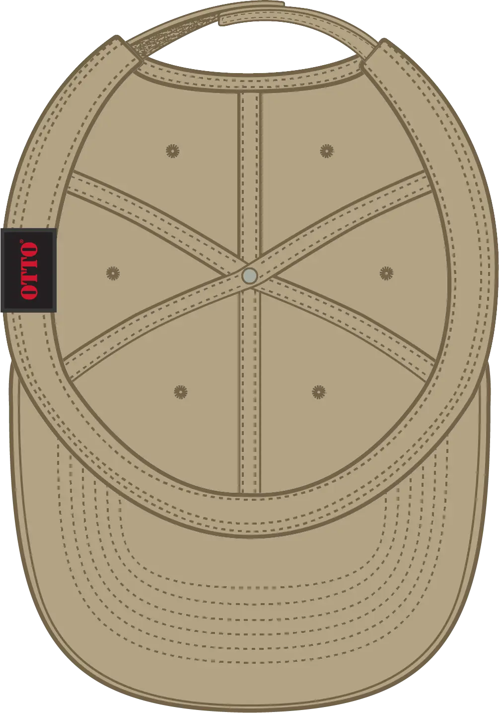 Otto 18-711 6 Panel Low Profile Dad Cap - Khaki