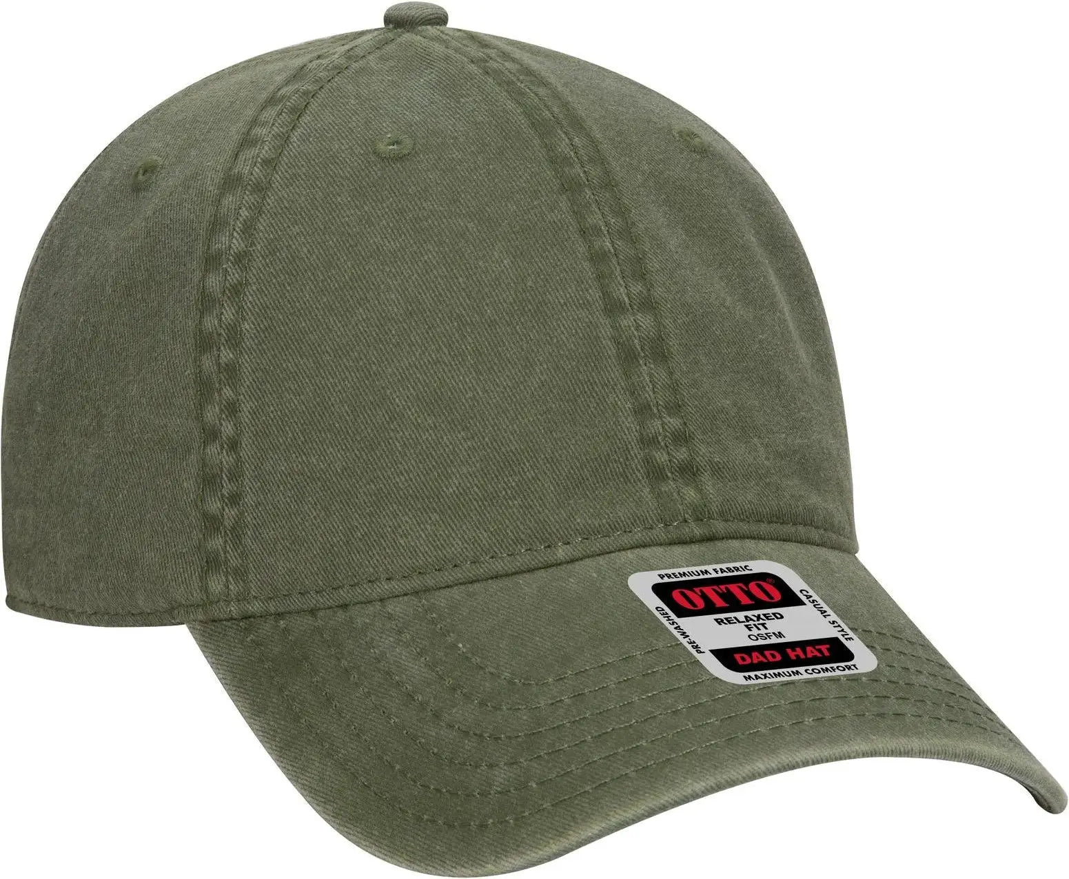 Otto 18-711 6 Panel Low Profile Dad Cap - Ol. Green - 1/2’’ - 7 5/8’’