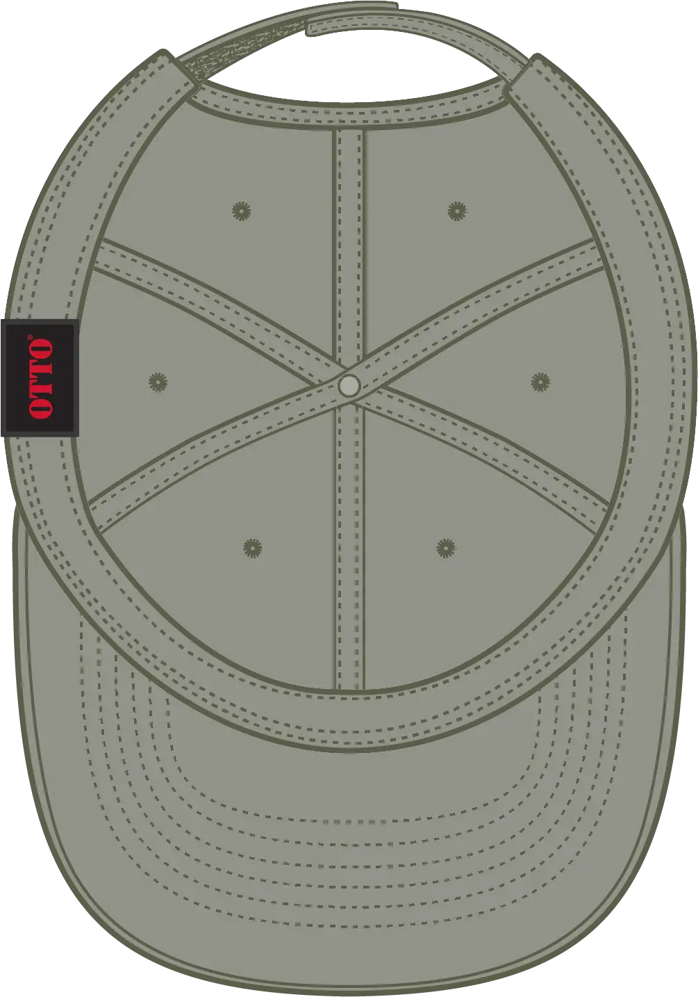 Otto 18-711 6 Panel Low Profile Dad Cap - Ol. Green - 1/2’’ - 7 5/8’’