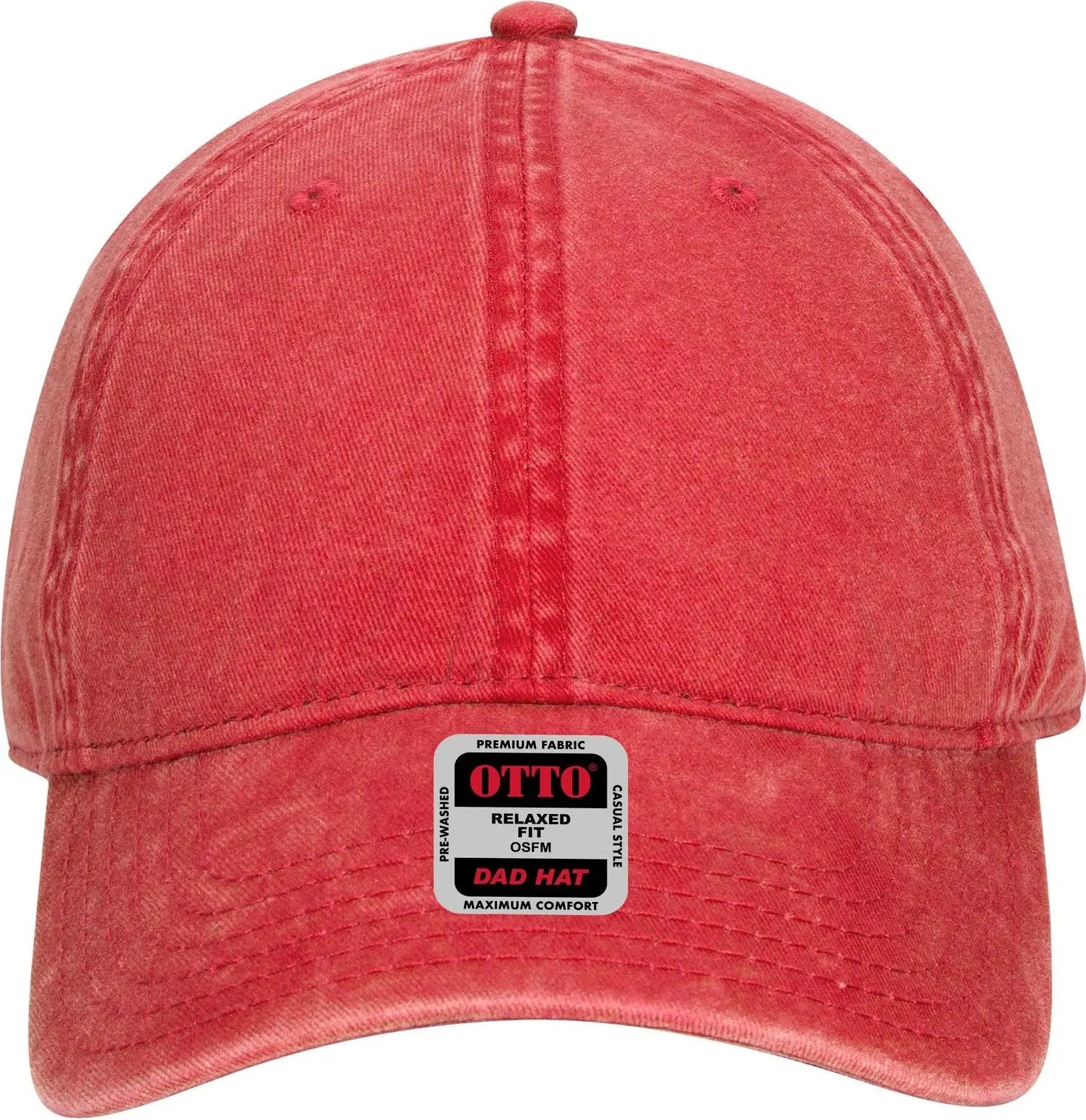 Otto 18-711 6 Panel Low Profile Dad Cap - Red - 1/2’’ - 7 5/8’’