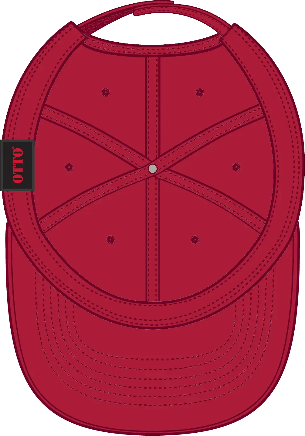 Otto 18-711 6 Panel Low Profile Dad Cap - Red - 1/2’’ - 7 5/8’’
