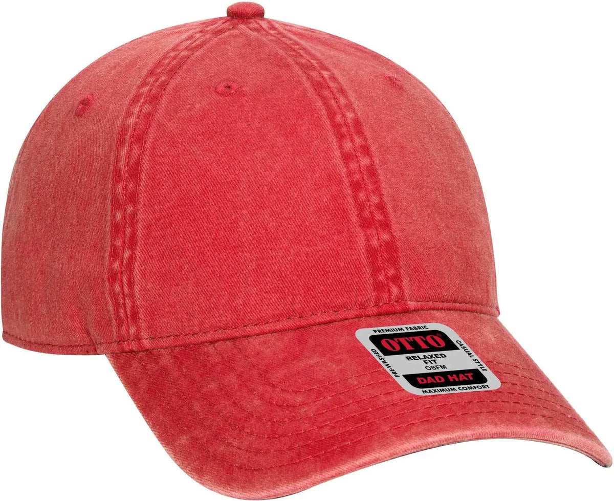 Otto 18-711 6 Panel Low Profile Dad Cap - Red - 1/2’’ - 7 5/8’’