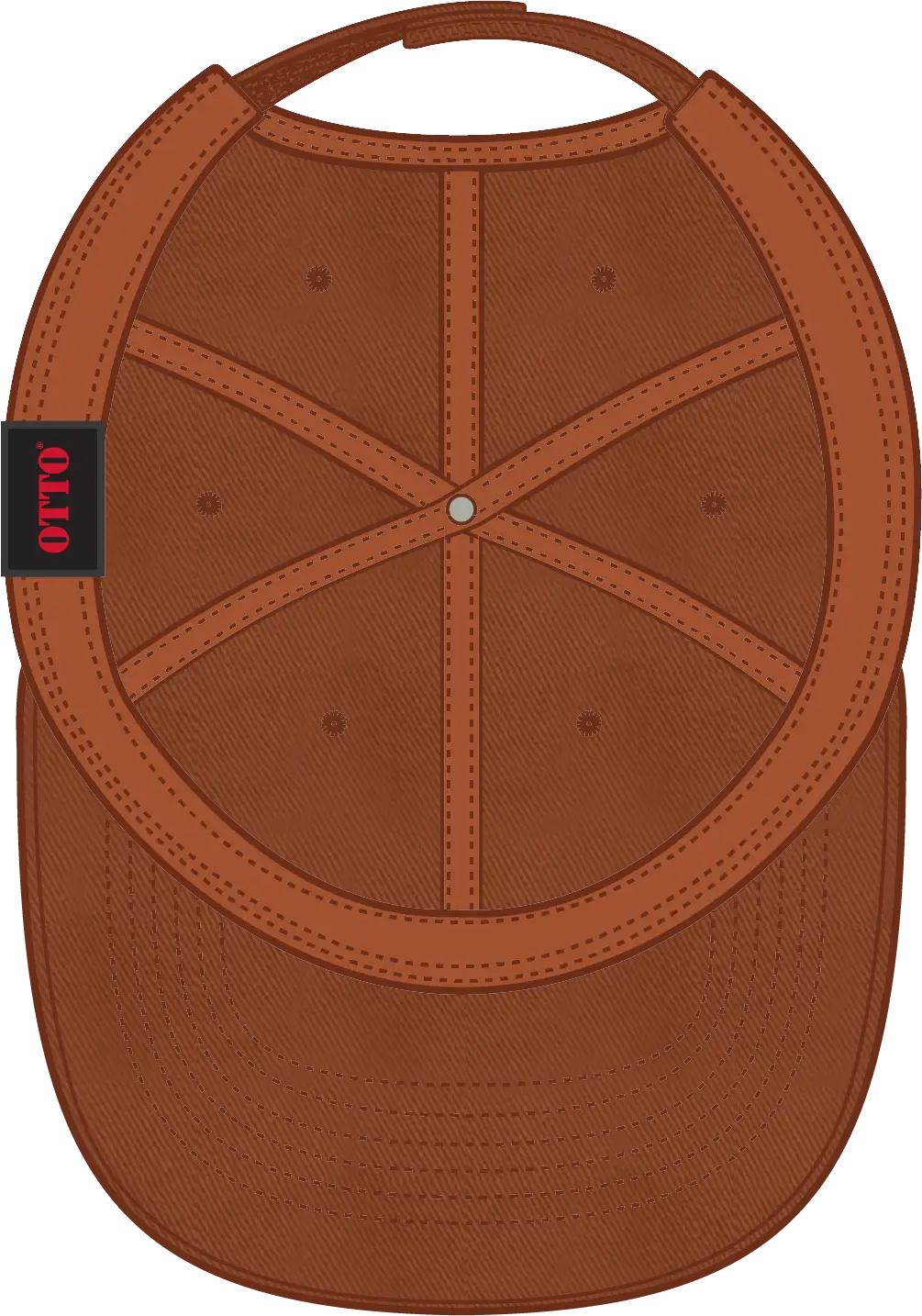 Otto 18-711 6 Panel Low Profile Dad Cap - Tx. Orange - 1/2’’ - 7 5/8’’