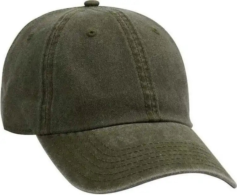 Otto 18-711 Superior Washed Pigment Dyed Cotton Twill Low Profile Pro Style Cap - Dark Olive Green - one Size Fits Most