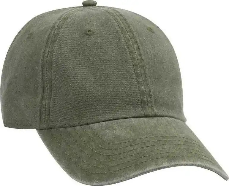 Otto 18-711 Superior Washed Pigment Dyed Cotton Twill Low Profile Pro Style Cap - Olive Green - one Size Fits Most
